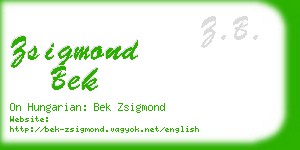 zsigmond bek business card